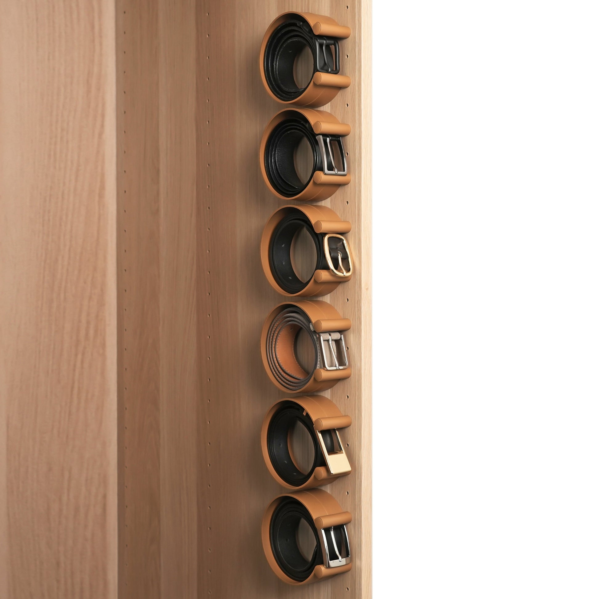 gedörrtes aufbewahren ease-c® Gürtel Aufbewahrung und Gürtel-Organizer für den Kleiderschrank. Farbe: Braun