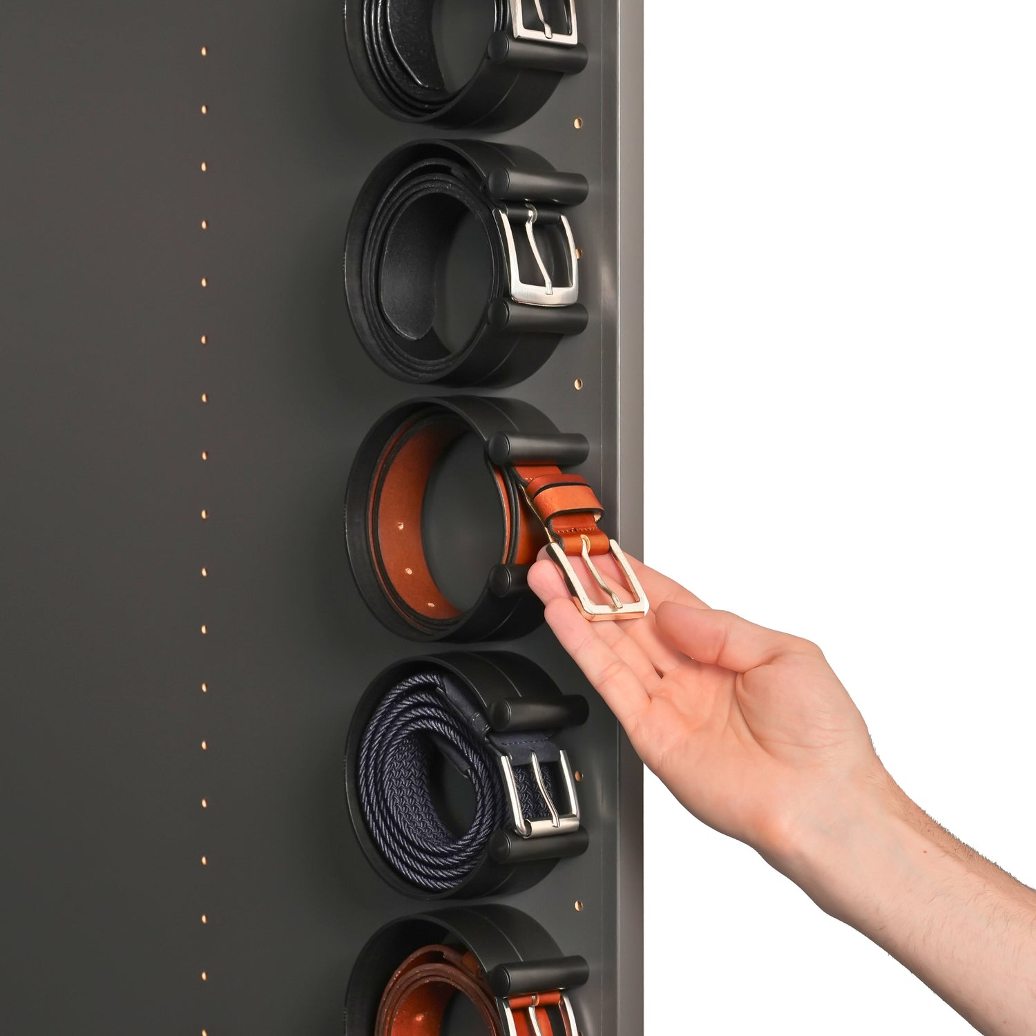 ease-c® Kleiderschrank Organizer für Gürtel Aufbewahrung Farbe: Schwarz