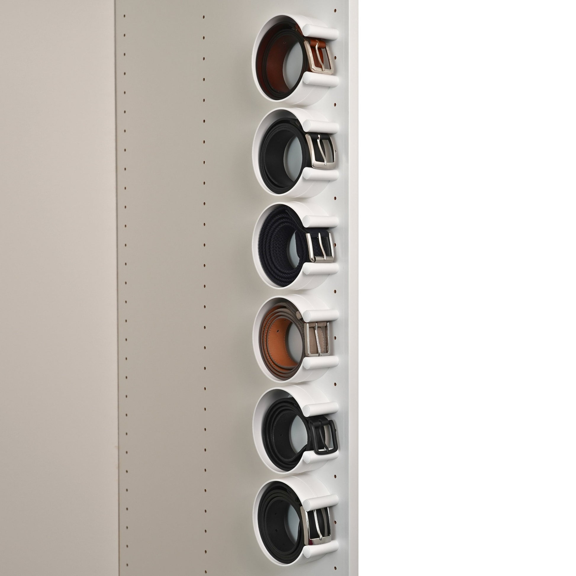 ovitrelle aufbewahrung ease-c® Gürtel-Organizer zur Gürtel Aufbewahrung im Kleiderschrank Farbe: Weiß