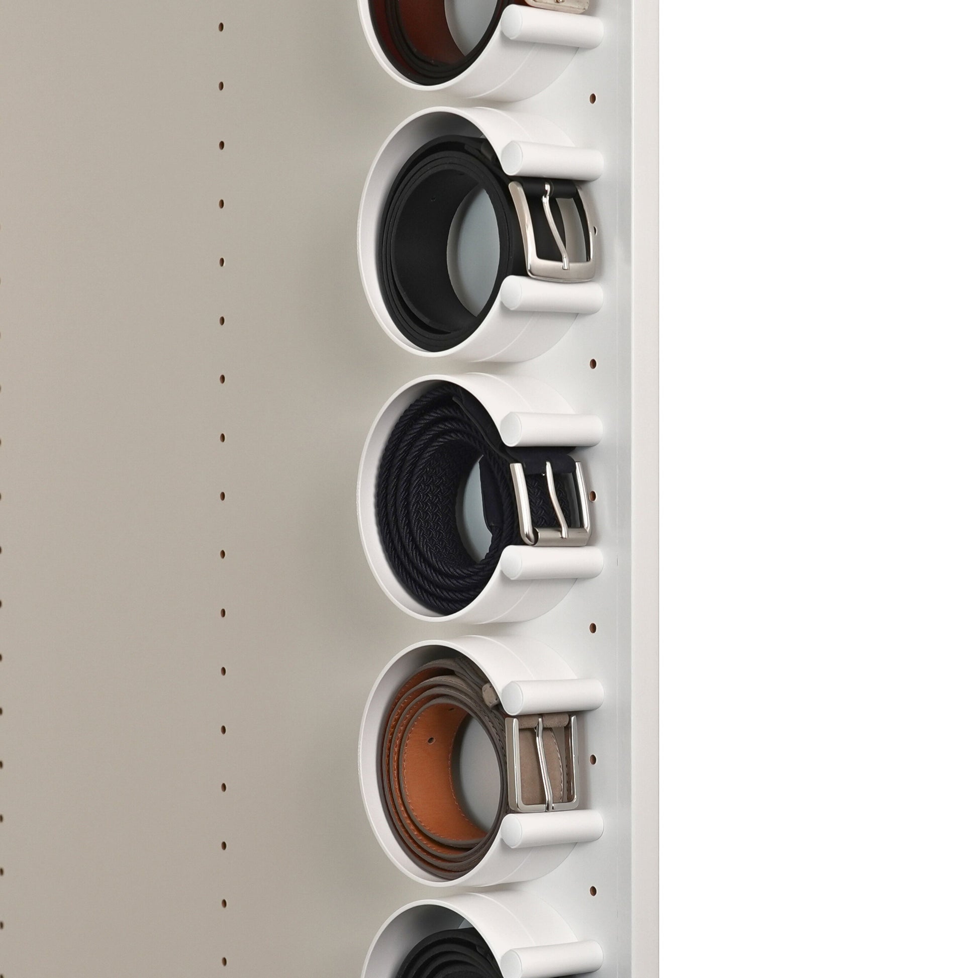 circlet aufbewahrung ease-c® Gürtel-Organizer zur Gürtel Aufbewahrung im Kleiderschrank Farbe: Weiß