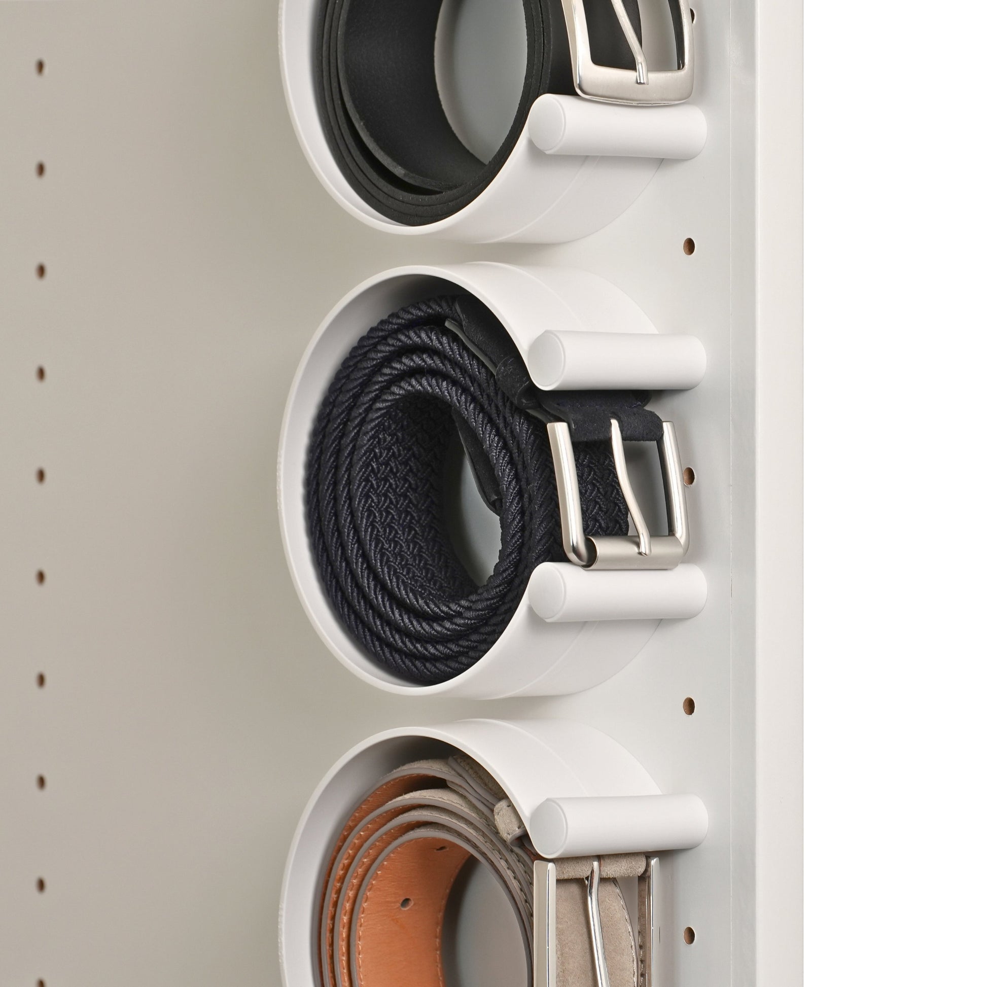 aufbewahrung auf dem schrank ease-c® Gürtel-Organizer zur Gürtel Aufbewahrung im Kleiderschrank Farbe: Weiß