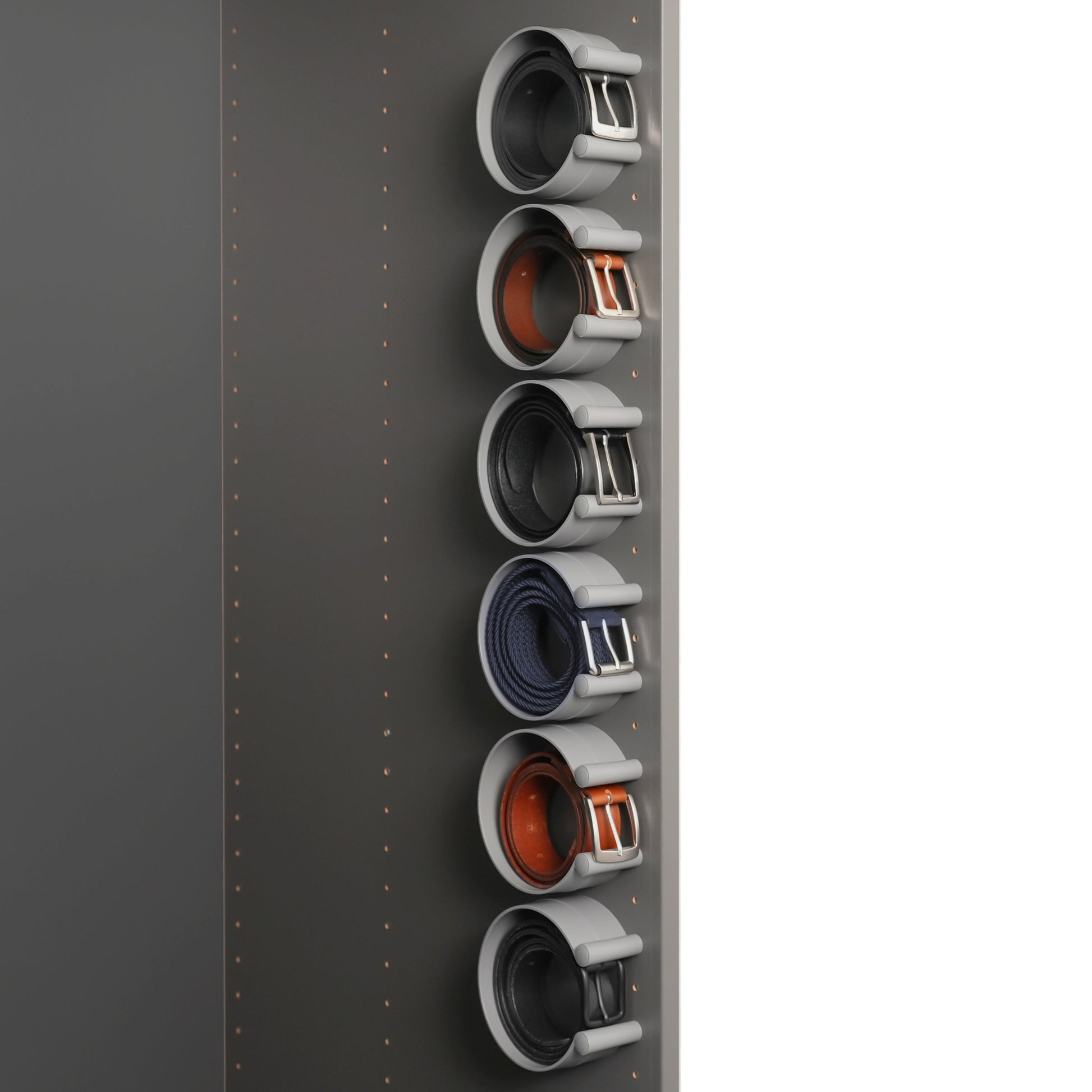 gürtel platzsparend aufbewahren ease-c® Gürtelhalter zur Aufbewahrung von Gürtel im Kleiderschrank Farbe: Grau