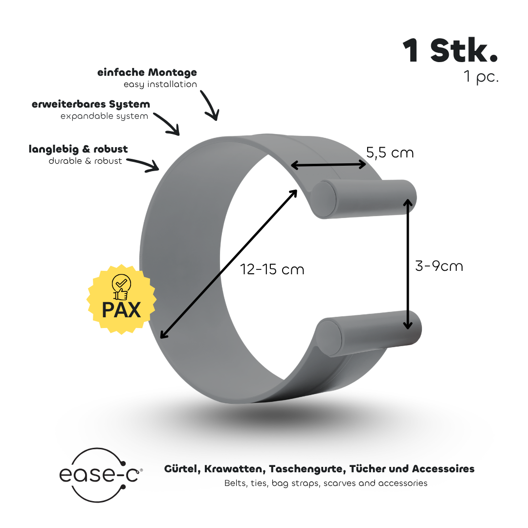 ease Gürtelhalter ease-c platzsparendes Ordnungssystem für Accessoires im Kleiderschrank